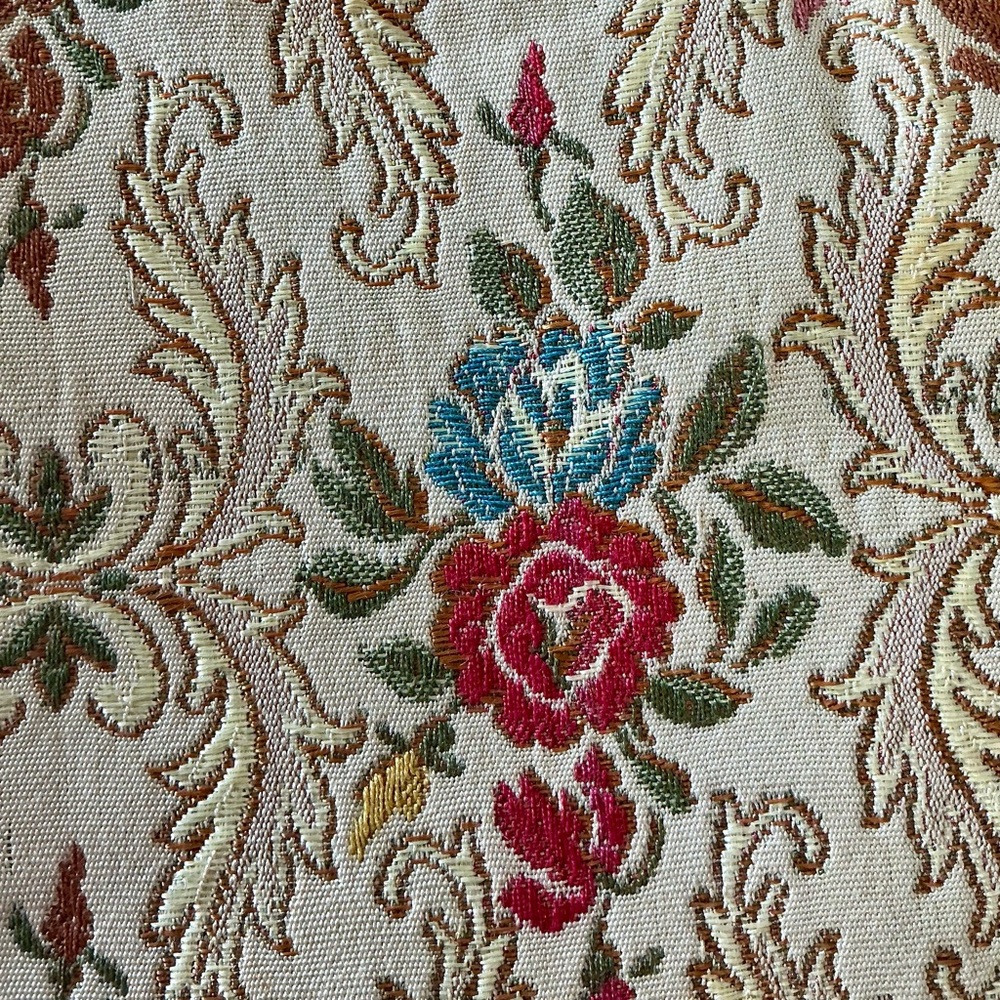 Vintage 50s 60s La Regale Floral Tapestry Brocade Fabric Bag + Gold Chain Strap - Picture 8 of 17